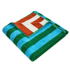 Dusen Dusen Field Stripe handdoek in groen, blauw, bruin en wit