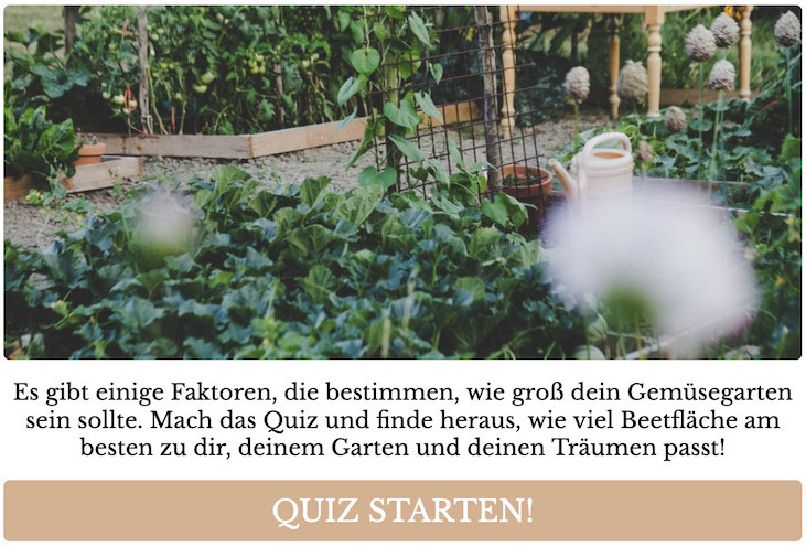 Gartengröße-Quiz